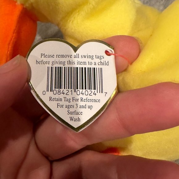 PlushTy Beanie Babies Quackers the Duck with Errors NWMT - Picture 7 of 10
